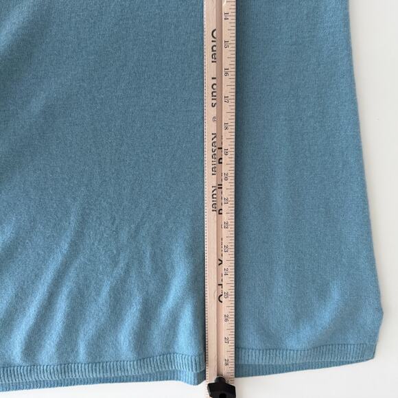 Talbots Cashmere Sweater Women Large Blue Cowlneck Tunic Quiet Luxury Minimalist - Picture 11 of 11